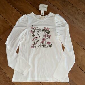 Organic White Floral Long Sleeve Shirt
